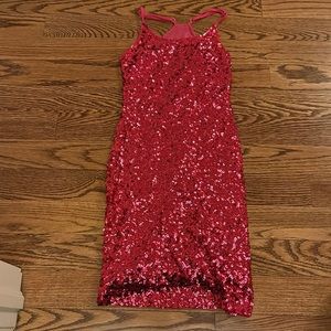 hot pink sequin dress